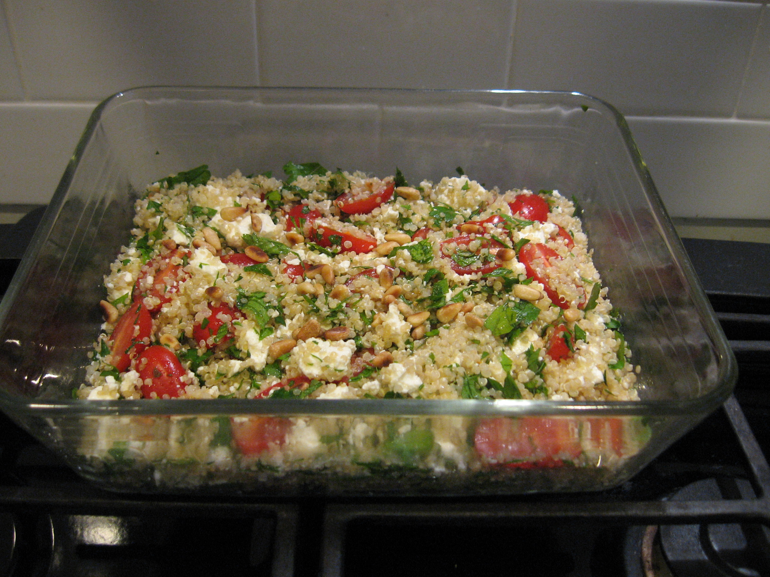 Quinoa (Keen-wah) Salad with Tomatoes, Feta + Fresh Herbs