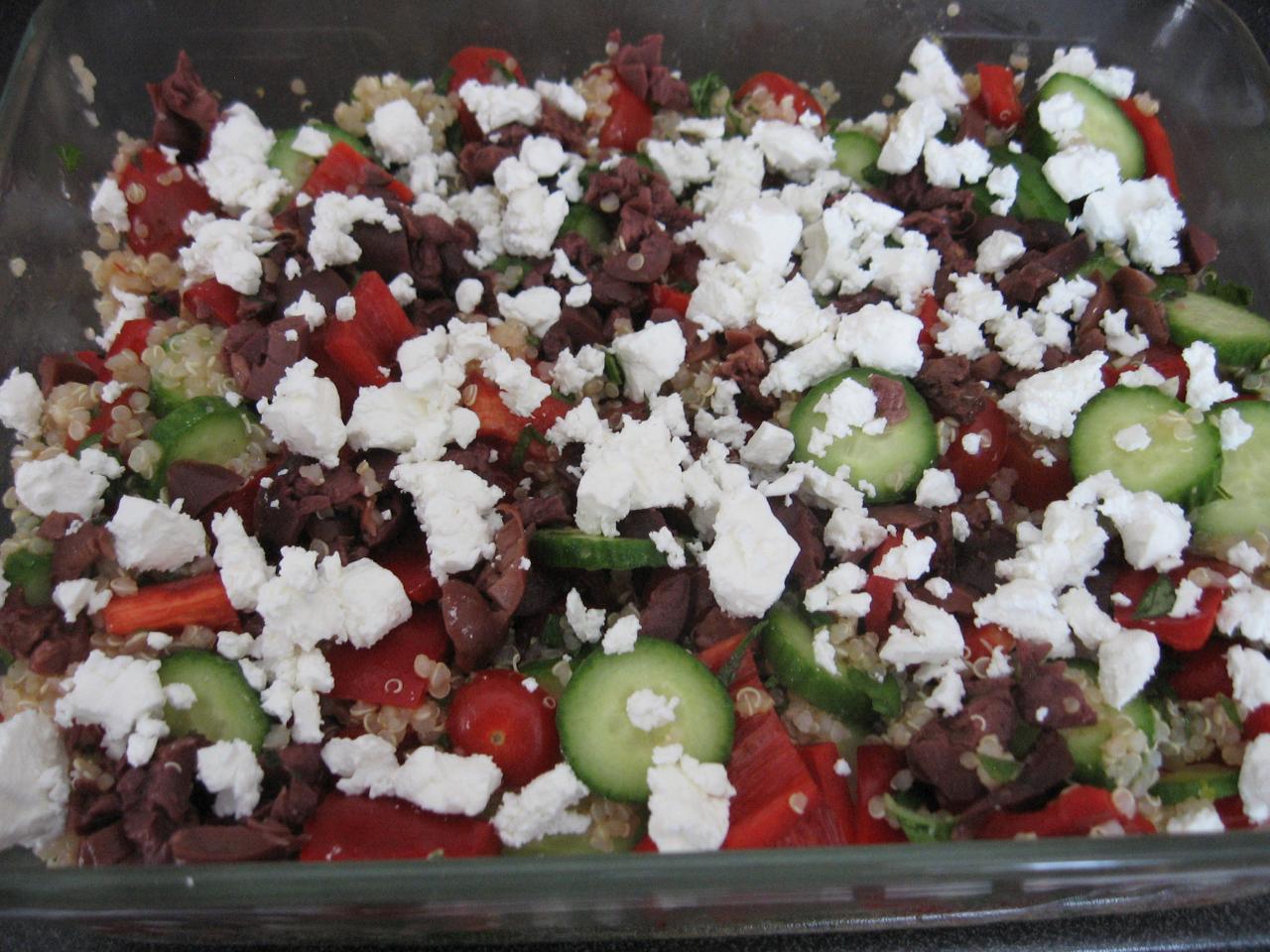 Quinoa and Veggie Salad with Fresh Herbs and Olives