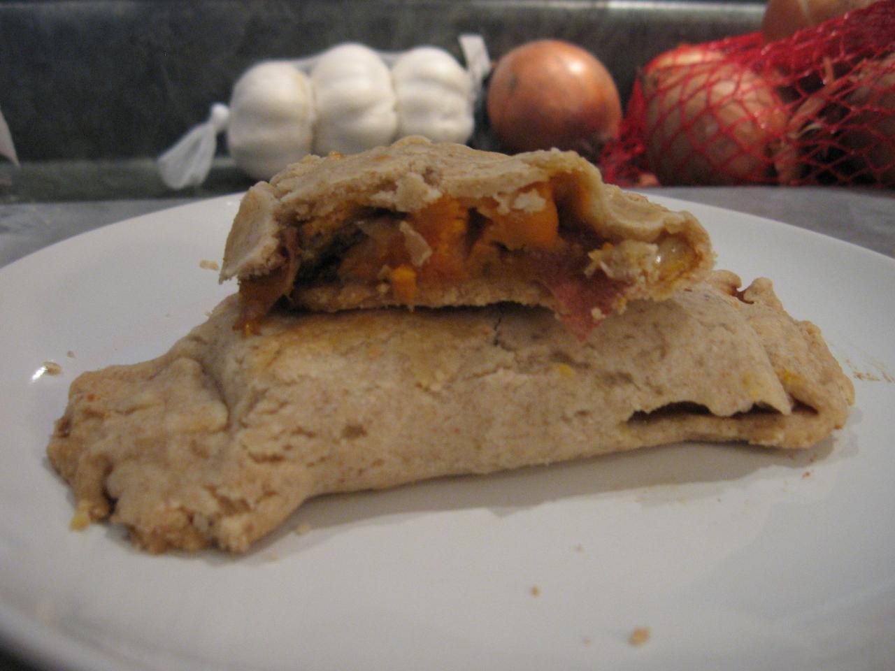 Rye Crust Hand Pies with Roasted Yams, Onion, Fennel and Persian Feta