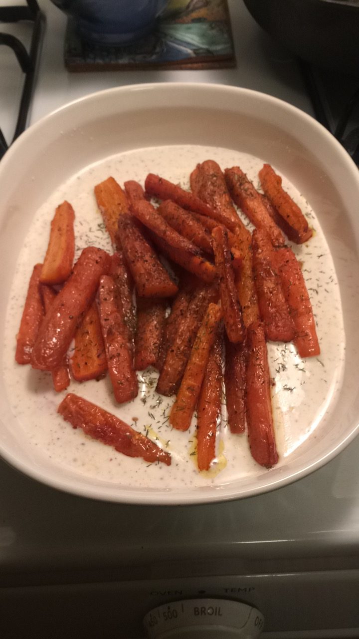 Roasted Carrots with Sumac Yogurt Sauce
