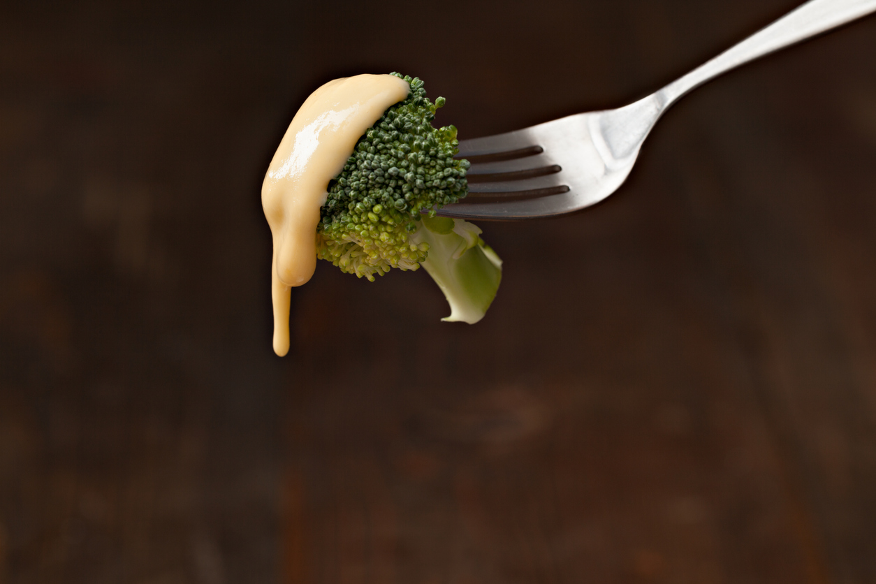 Broccoli and Homemade Cheese Sauce