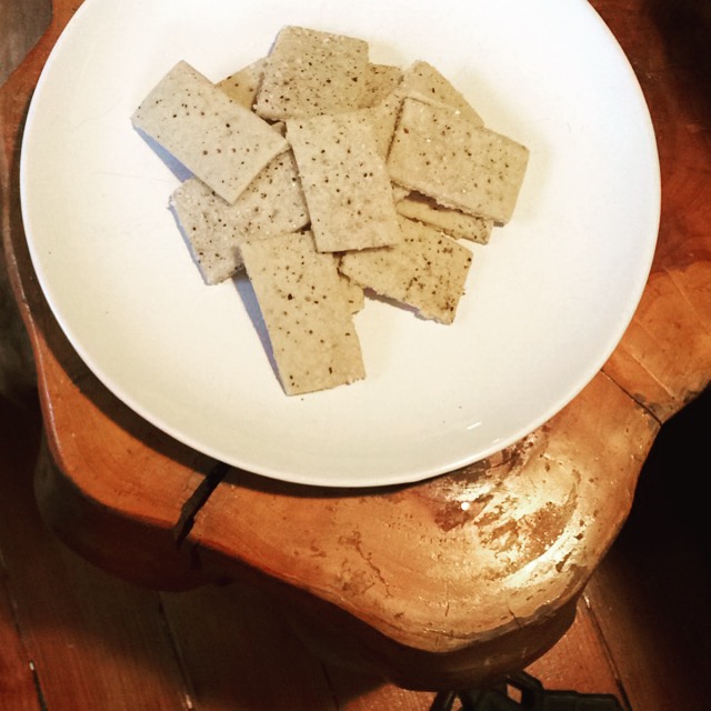 Brown Rice Flour and Parmesan Crackers