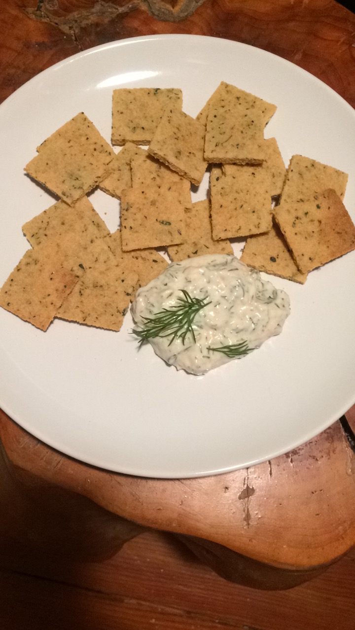 Coconut Flour Crackers with Fine Herbes and Garlic Salt