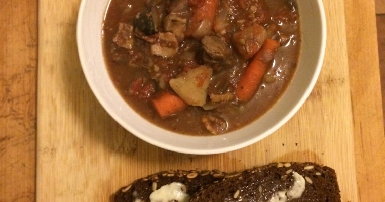 Freezer Forage Beef Stew with Bacon (mmmm Bacon) in the Slow Cooker
