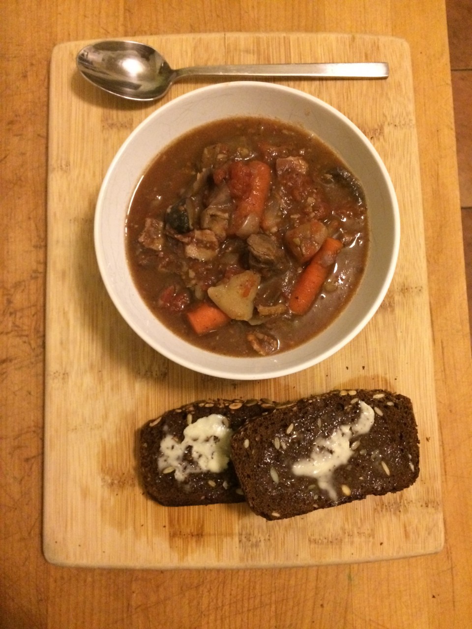 Freezer Forage Beef Stew with Bacon (mmmm Bacon) in the Slow Cooker