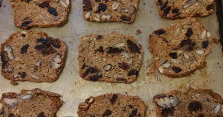Gluten-free, Dairy-free Rosemary, Apricot, Almond and Cranberry Crackers