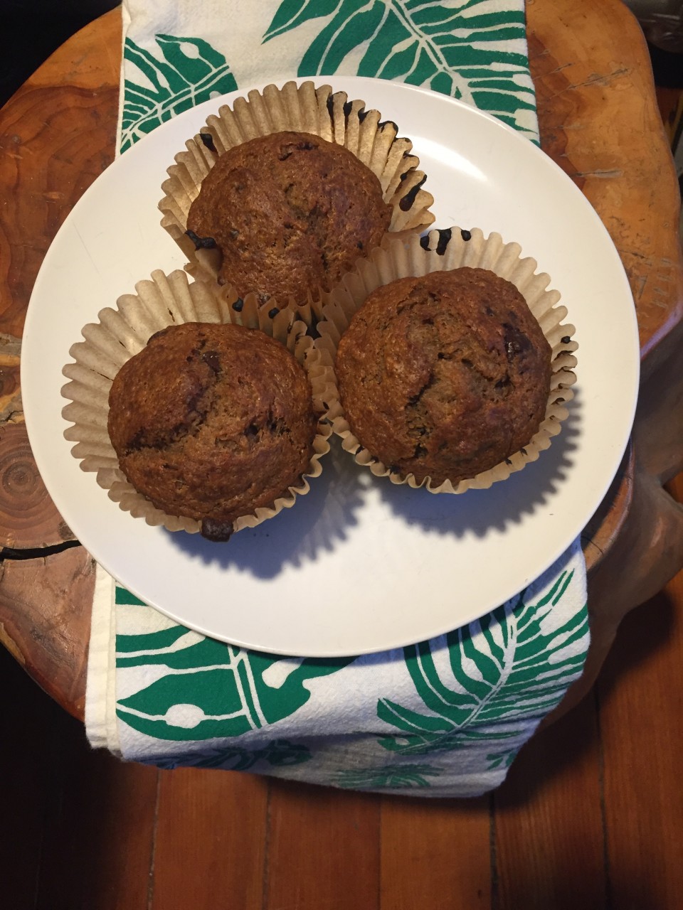 Banana Apple Sauce Muffins with Coconut Oil and Chocolate Chips (DF)