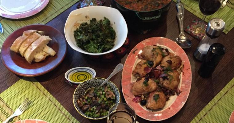 Annabel’s Chicken Thighs on Fennel Pillows avec Ratatouille a la Rob