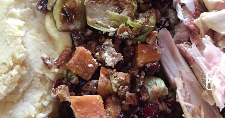 Roasted Brussels Sprouts with Sweet Potatoes