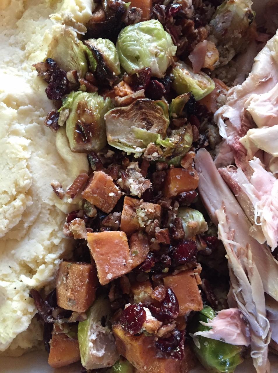 Roasted Brussels Sprouts with Sweet Potatoes