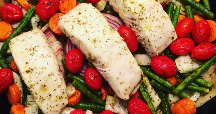 Mediterranean Baked Halibut