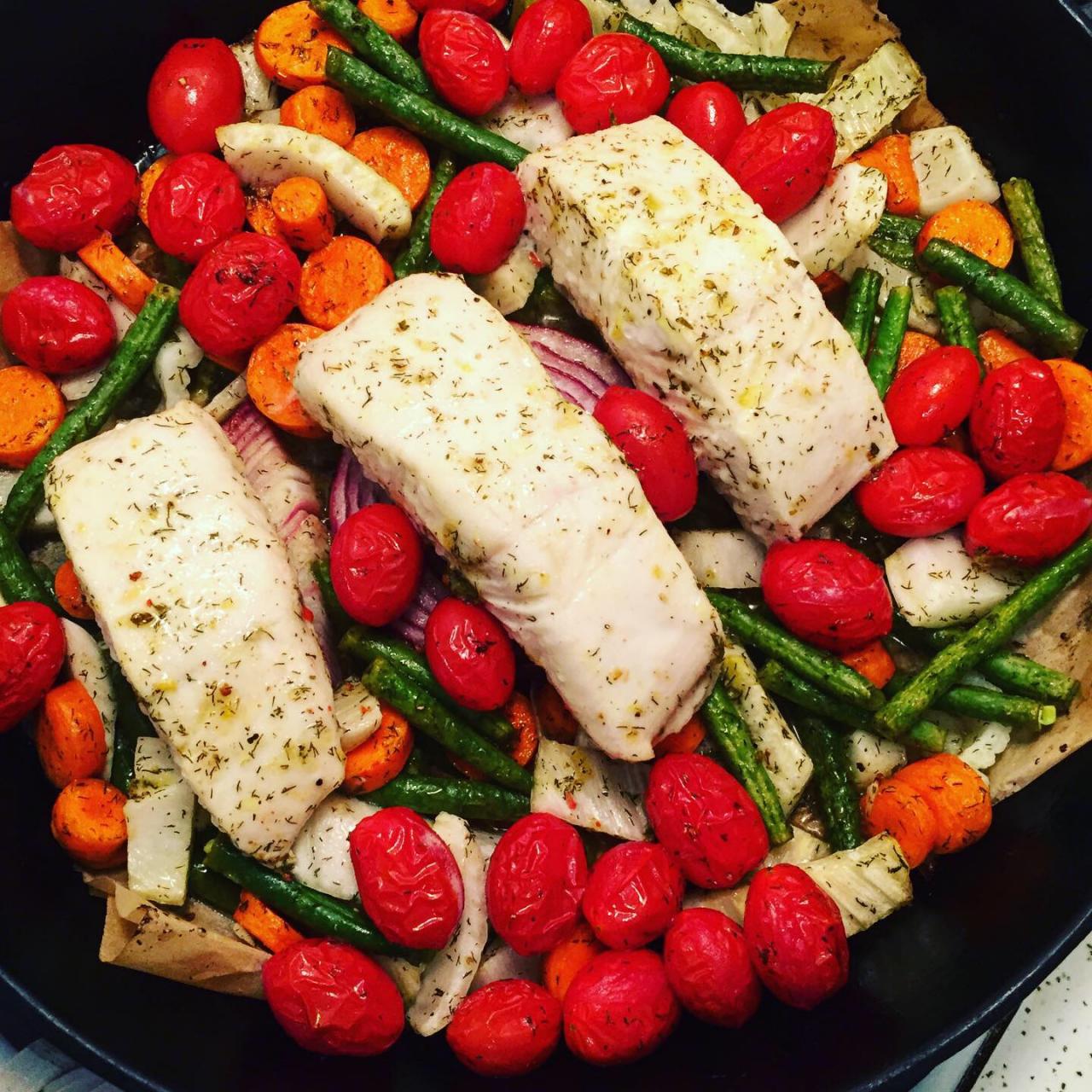 Mediterranean Baked Halibut