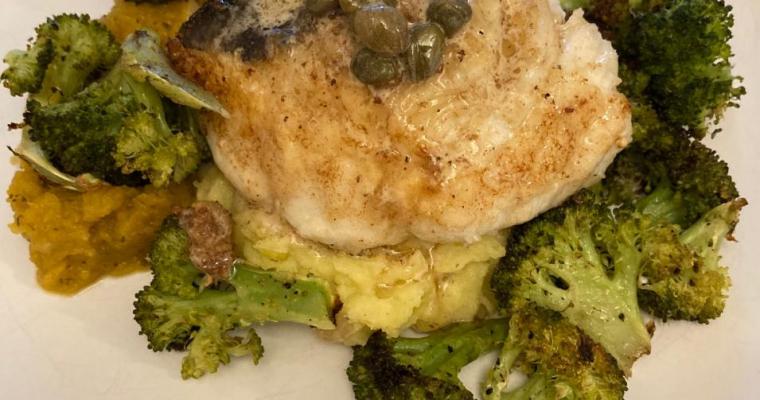 Lingcod with Lemon and Capers