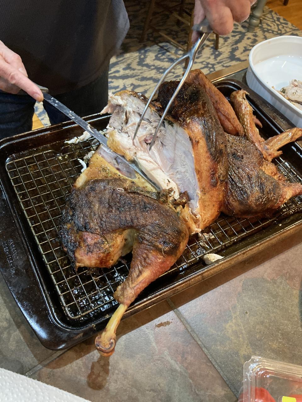 Dry brined Spatchcocked and Roasted Turkey